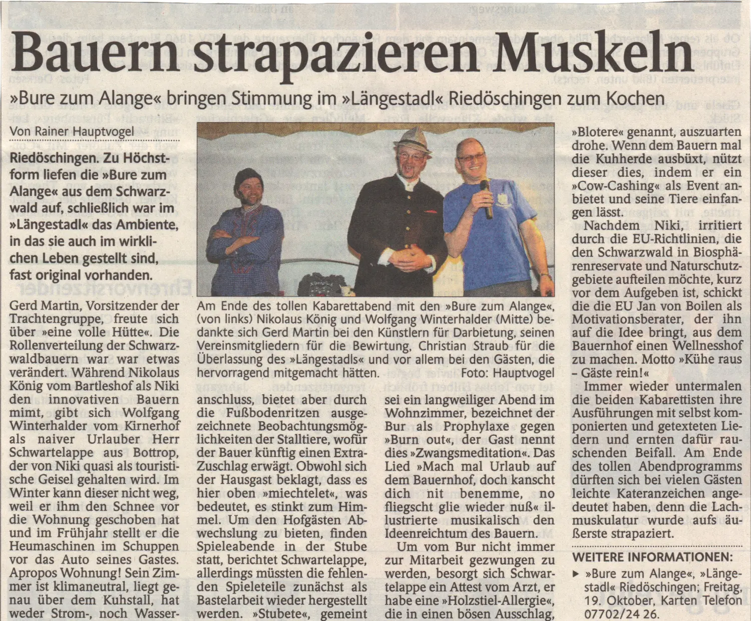 Zeitungsteil Längestadl