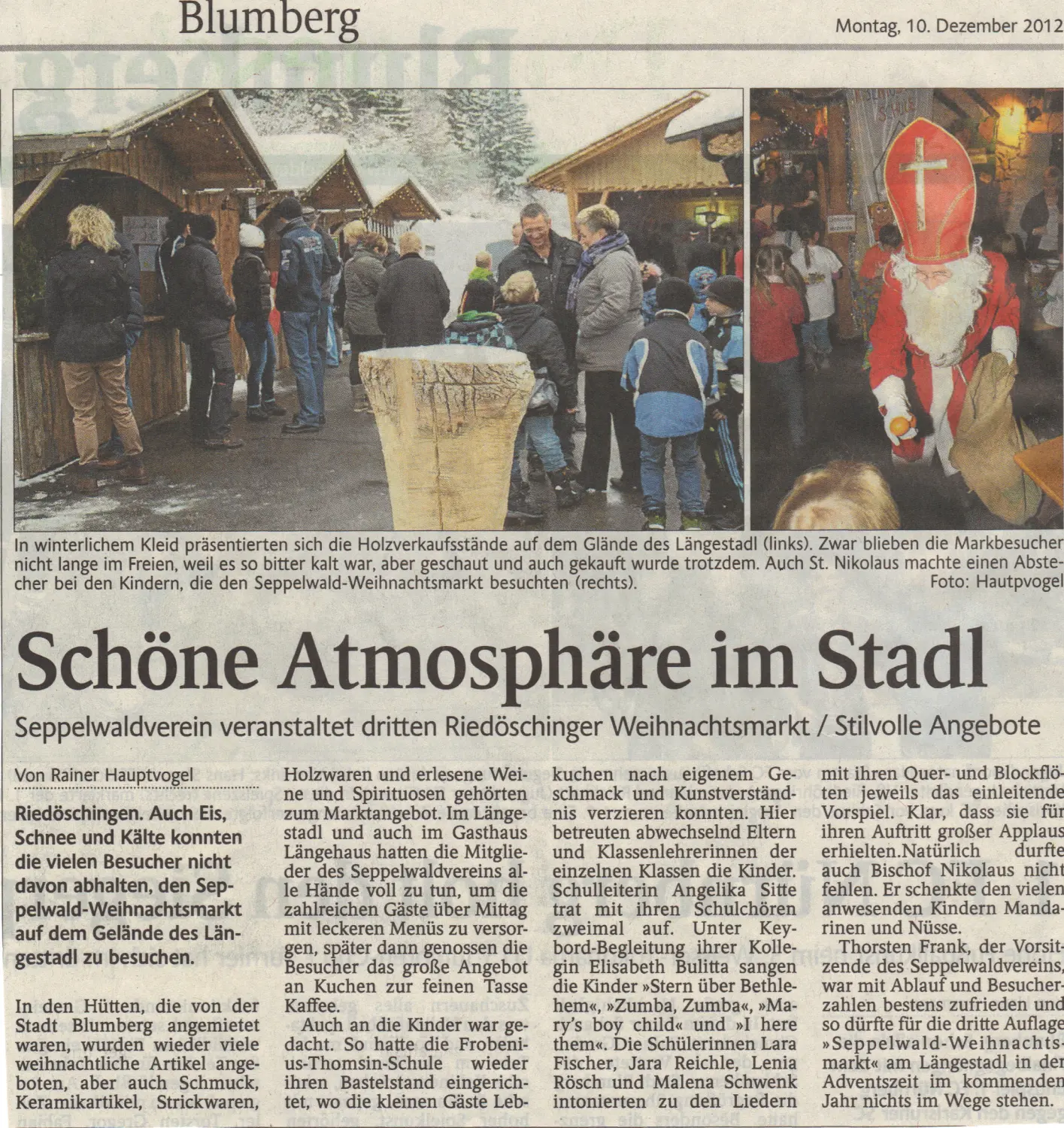 Zeitungsteil Längestadl